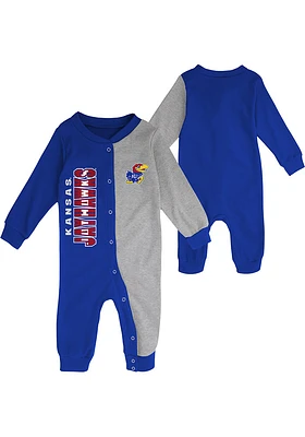 Kansas Jayhawks Baby Blue Half Time Coverall Long Sleeve One Piece