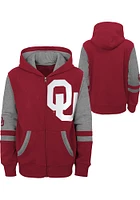 Oklahoma Sooners Toddler Stadium Long Sleeve Full Zip Sweatshirt - Red
