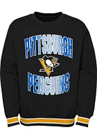 Pittsburgh Penguins Youth Black Classic Blueliner Long Sleeve Crew Sweatshirt