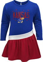 Kansas Jayhawks Baby Girls Blue Heart To Short Sleeve Dress