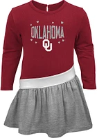 Oklahoma Sooners Toddler Cardinal Heart To Long Sleeve Dress