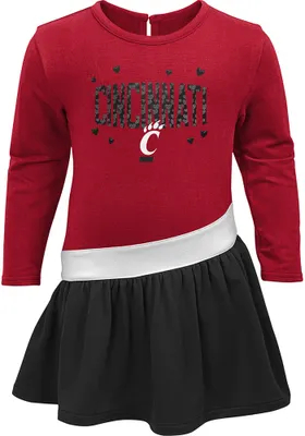 Cincinnati Bearcats Toddler Red Heart To Long Sleeve Dress