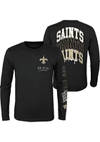 New Orleans Saints Boys Black Team Drip Long Sleeve T-Shirt