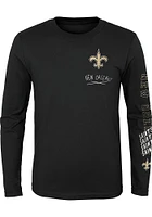 New Orleans Saints Boys Black Team Drip Long Sleeve T-Shirt