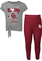 Oklahoma Sooners Toddler Girls Forever Love Top and Bottom Set Cardinal