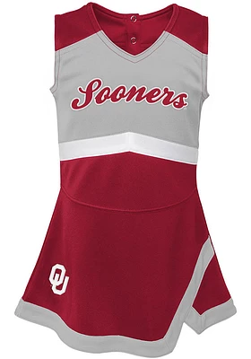 Oklahoma Sooners Baby Cardinal Captain Dress Set Cheer