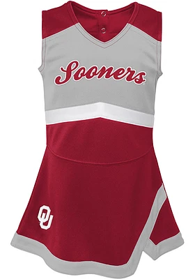 Oklahoma Sooners Toddler Girls Cardinal Captain Dress Sets Cheer