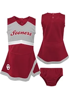 Oklahoma Sooners Toddler Girls Cardinal Captain Dress Sets Cheer