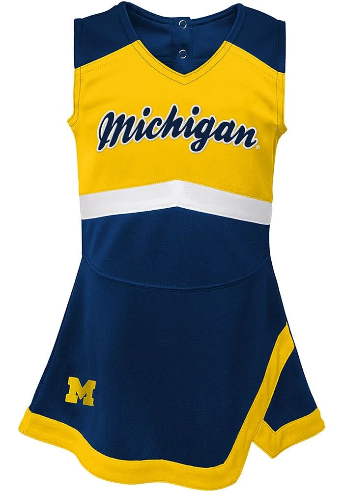 Michigan Wolverines Girls Blue Captain Dress Set Cheer