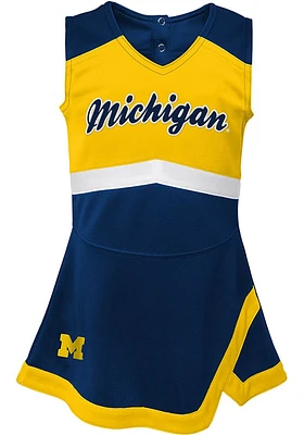 Michigan Wolverines Girls Blue Captain Dress Set Cheer