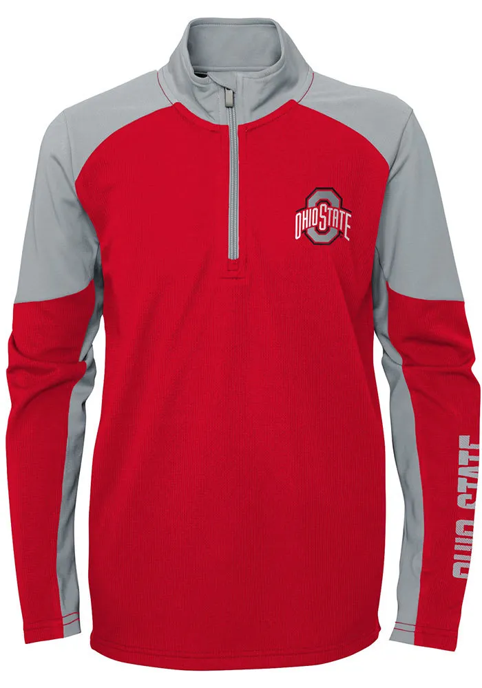 Ohio State Buckeyes Boys Red Audible Long Sleeve Qtr Zip