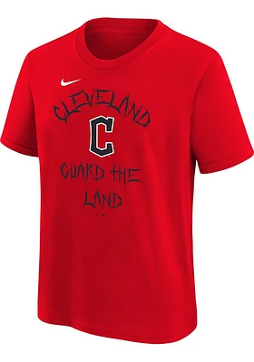 Nike Cleveland Guardians Youth Red Local Rocker Short Sleeve T-Shirt