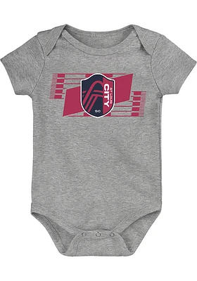 St Louis City SC Baby Grey Hold Up Short Sleeve One Piece
