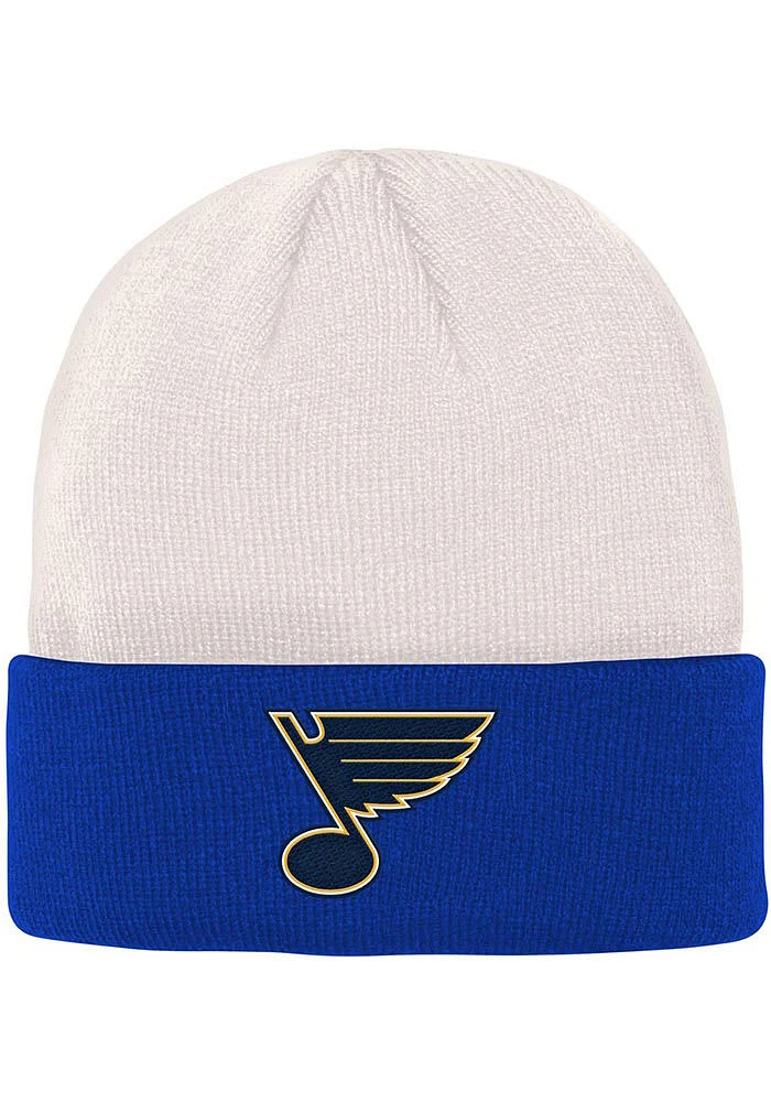St Louis Blues Ivory Bone Crown Cuff Youth Knit Hat