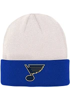 St Louis Blues Ivory Bone Crown Cuff Youth Knit Hat