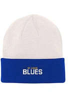 St Louis Blues Ivory Bone Crown Cuff Youth Knit Hat
