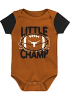 Texas Longhorns Baby Burnt Orange Mascot Little Champ Set One Piece with Bib