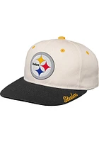 Pittsburgh Steelers Ivory Bone Crown Flatbrim Youth Snapback Hat