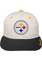 Pittsburgh Steelers Ivory Bone Crown Flatbrim Youth Snapback Hat
