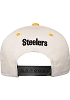 Pittsburgh Steelers Ivory Bone Crown Flatbrim Youth Snapback Hat