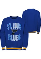 St Louis Blues Youth Blue Classic Blueliner Long Sleeve Crew Sweatshirt