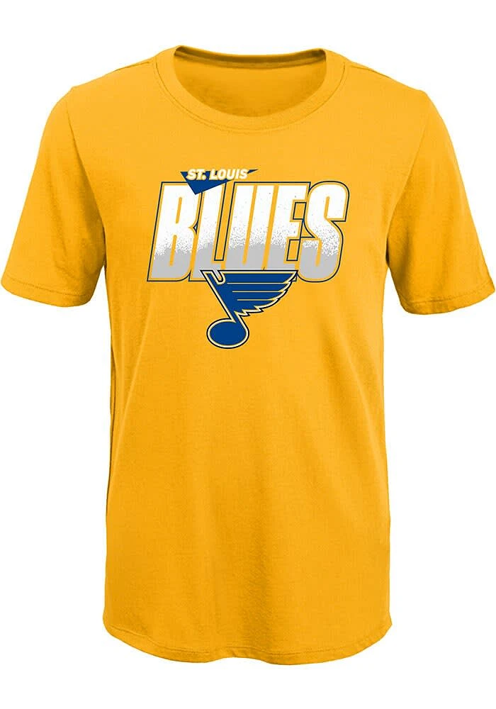 St Louis Blues Boys Gold Frosty Center Short Sleeve T-Shirt