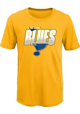 St Louis Blues Boys Gold Frosty Center Short Sleeve T-Shirt