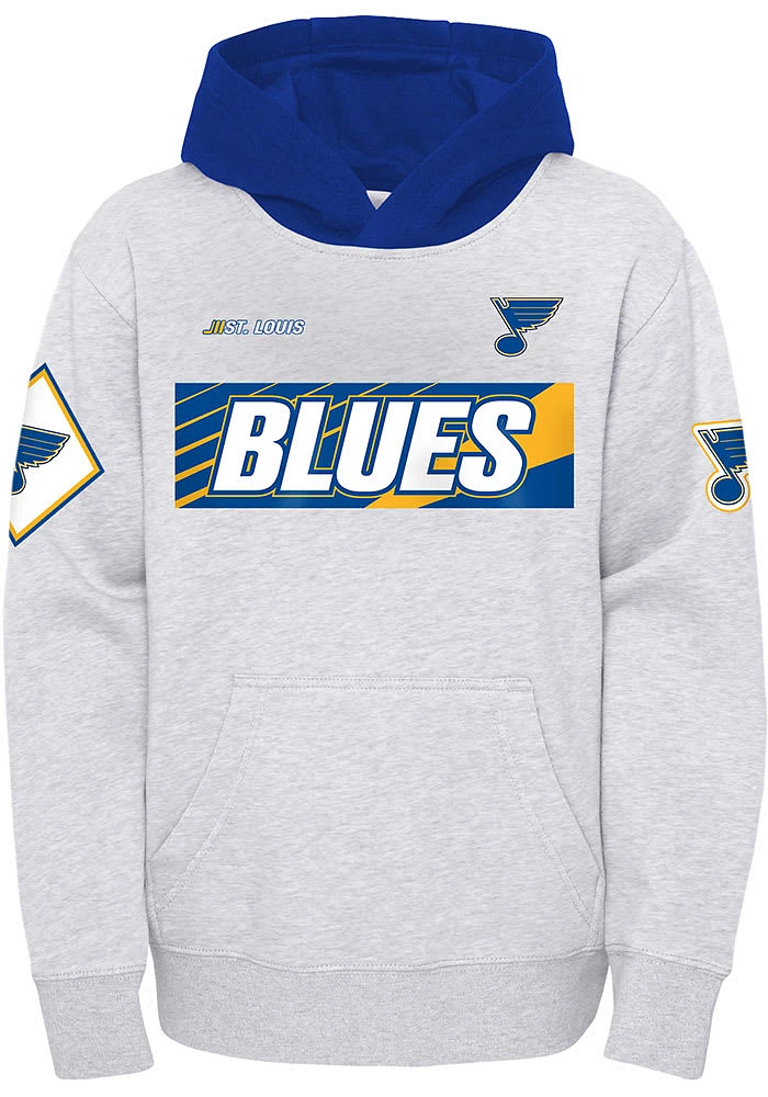 St Louis Blues Youth Grey Star Shootout Long Sleeve Hoodie