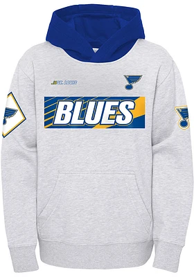 St Louis Blues Youth Grey Star Shootout Long Sleeve Hoodie