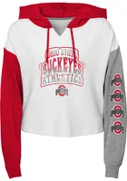 Ohio State Buckeyes Girls Red Color Run Long Sleeve Hooded Sweatshirt