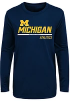 Michigan Wolverines Youth Blue Engaged Long Sleeve T-Shirt