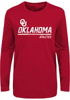 Oklahoma Sooners Boys Cardinal Engaged Long Sleeve T-Shirt