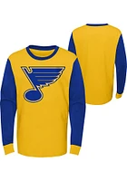St Louis Blues Boys Gold Scoring Chance Long Sleeve Fashion T-Shirt