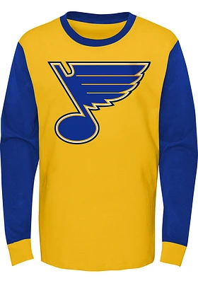 St Louis Blues Youth Blue Scoring Chance Long Sleeve Fashion T-Shirt