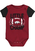 Arkansas Razorbacks Baby Cardinal Little Champ Booties Set One Piece with Bib