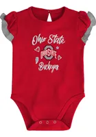 Ohio State Buckeyes Baby Red Too Much Love 2PK Set One Piece