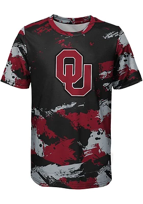 Oklahoma Sooners Youth Cardinal Cross Pattern Short Sleeve T-Shirt
