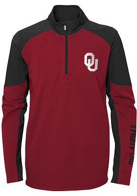 Oklahoma Sooners Youth Cardinal Audible Long Sleeve Quarter Zip Shirt