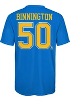 Jordan Binnington St Louis Blues Youth Light Blue NN Flat Third Player Tee