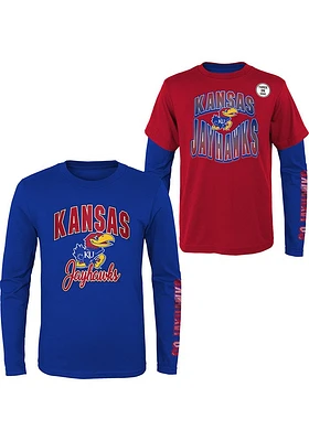 Kansas Jayhawks Youth Blue Game Day 3-In-1 Long Sleeve T-Shirt