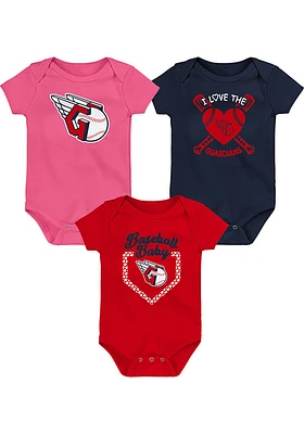 Cleveland Guardians Baby Navy Blue Baseball Set One Piece