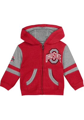 Ohio State Buckeyes Baby Stadium Graphic Long Sleeve Full Zip Sweatshirt - Red