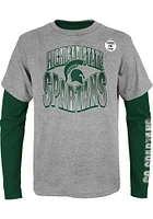 Michigan State Spartans Youth Green Game Day 3-In-1 Long Sleeve T-Shirt