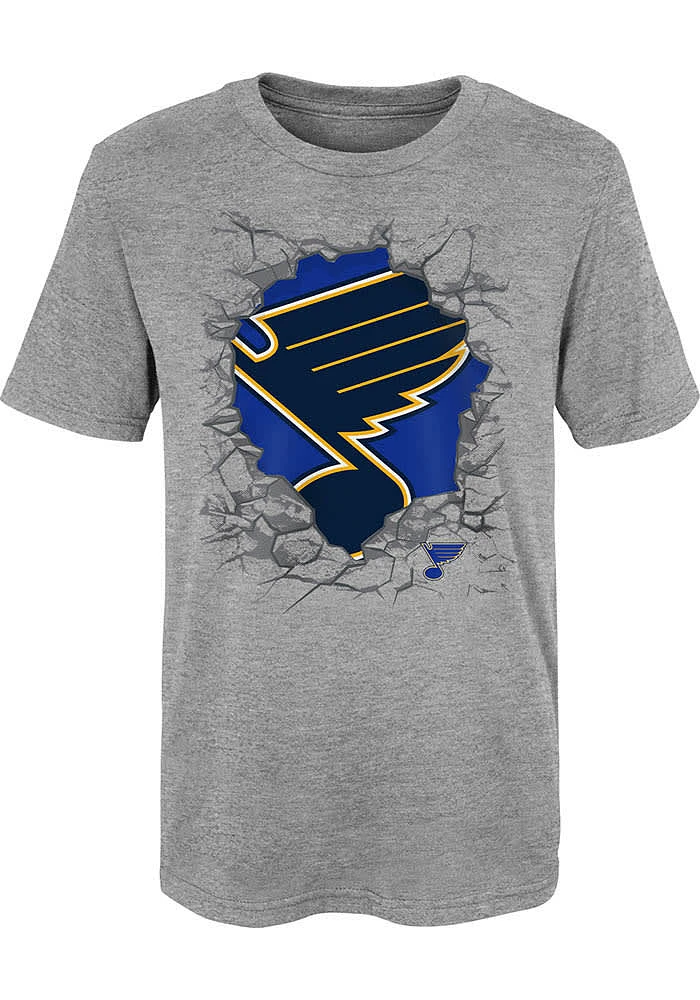 St Louis Blues Youth Grey Breakthrough Short Sleeve T-Shirt