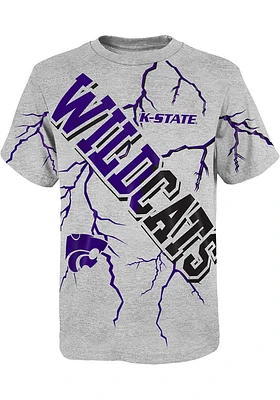 K-State Wildcats Youth Grey Highlights Short Sleeve T-Shirt