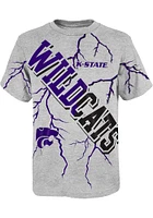 K-State Wildcats Youth Grey Highlights Short Sleeve T-Shirt