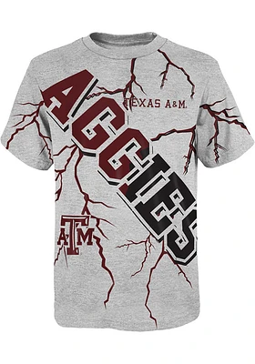 Texas A&M Aggies Youth Grey Highlights Short Sleeve T-Shirt