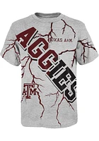 Texas A&M Aggies Boys Grey Highlights Short Sleeve T-Shirt