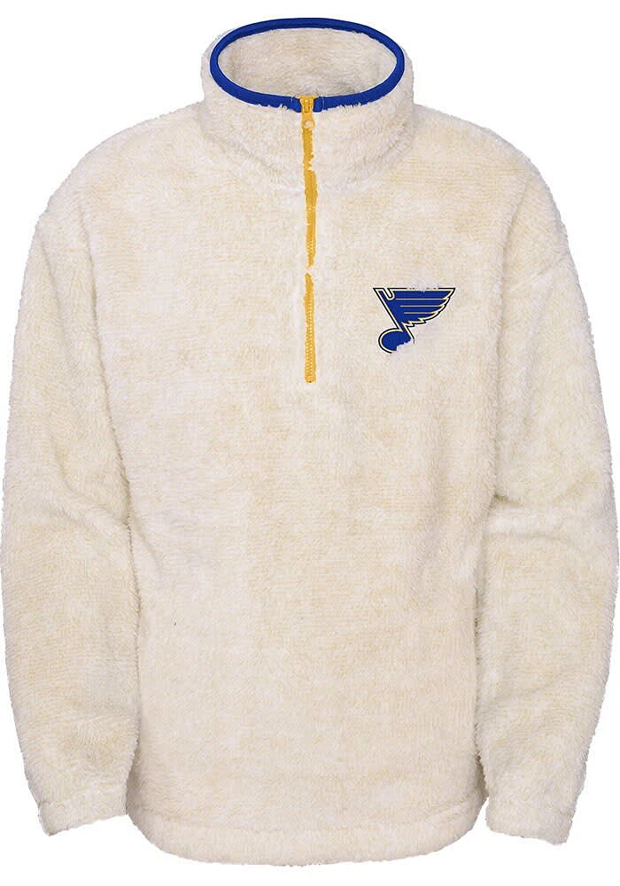 St Louis Blues Girls White Persevere Teddy LS Tops Qtr Zip