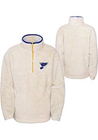 St Louis Blues Girls White Persevere Teddy LS Tops Qtr Zip